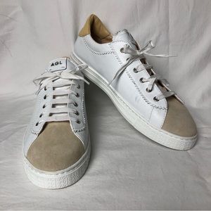 AGL Sade Women’s Leather Sneakers Sz 8.5/41 White Made in Italy